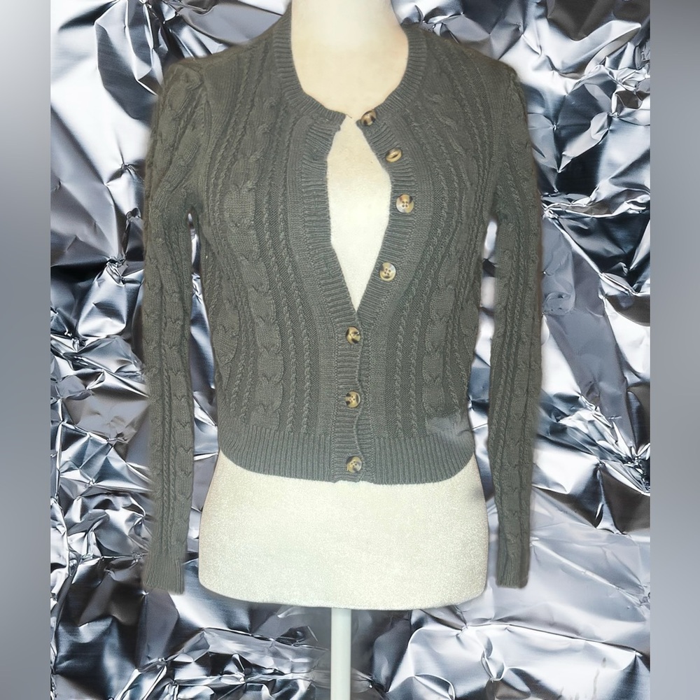 Size Small Wild Fable (Target) Green/Grey Knit Cardigan